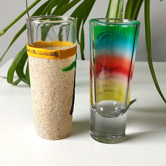 Bundle Of 2 Playa Del Carmen Mexico Shot Glasses - Picture 3 of 5
